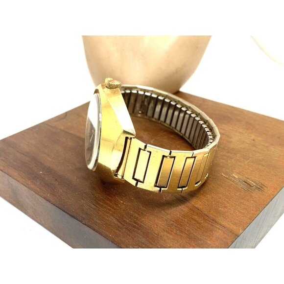 Slava Men's Watch Vintage USSR Automatic Green Dial Day Date Gold Steel 41mm - Picture 8 of 13